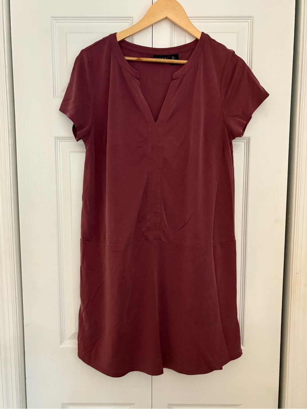 Tahari Mauve V-Neck Short Sleeve Dress